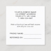 Carte De Référencement Peau simple et élégante rose (Dos)