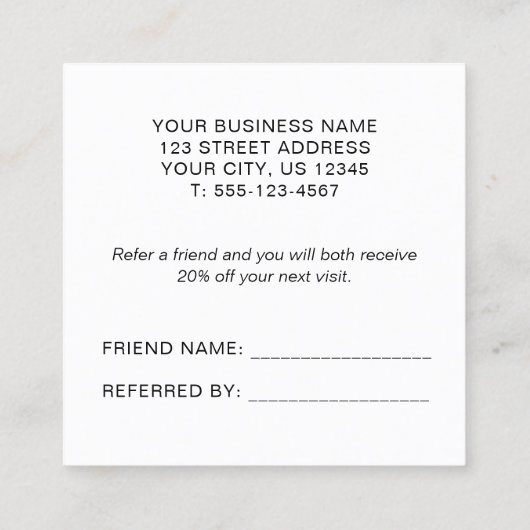 Carte De Référencement Peau simple et élégante rose (Dos)