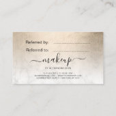 Carte De Référencement Peintre de maquillage en marbre blanc doré en cuiv (Dos)