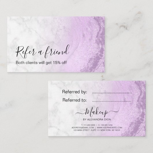 Carte De Référencement Peintre moderne et élégant en marbre de parties sc (Devant / Derrière)