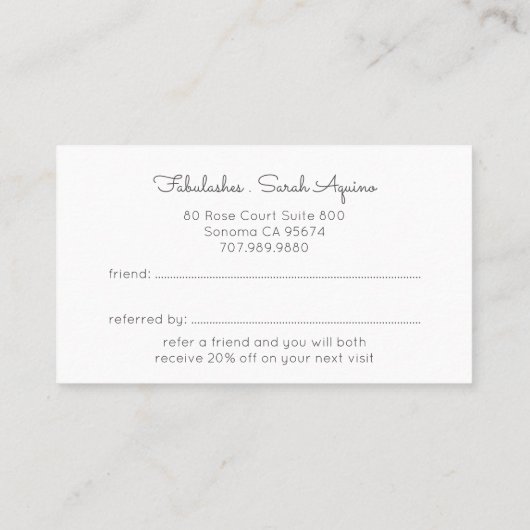 Carte De Référencement Peinture de maquillage rose Cloud Eyes (Dos)