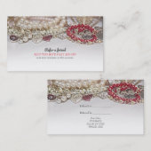 Carte De Référencement Perles et bijoux d'amour de la Saint-Valentin roug (Devant / Derrière)