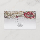 Carte De Référencement Perles et bijoux d'amour de la Saint-Valentin roug (Dos)