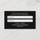 Carte De Référencement Personalized Photo with Pearls Circle on Black (Dos)