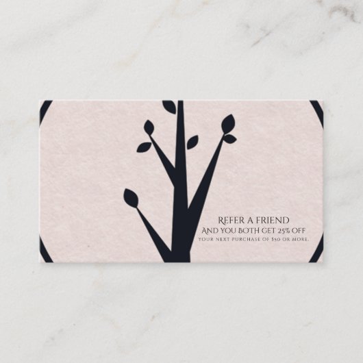 Carte De Référencement Petit Arbre Rustique Nature Biologique Réferer un (Devant)