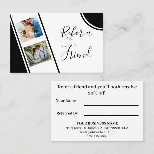 Carte De Référencement Photographe moderne et professionnel  (Devant / Derrière)