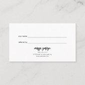 Carte De Référencement Pinceau minimaliste blanc (Dos)