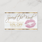 Carte De Référencement Pink Parties scintillant Lipstick Business Referen (Devant)