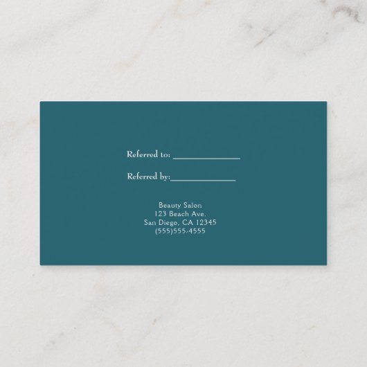 Carte De Référencement Plage Choses Aquarelle Turquoise Moderne Référer u (Dos)