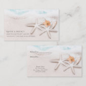 Carte De Référencement Plage de sable blanc étoile de mer bleue parrainer (Devant / Derrière)