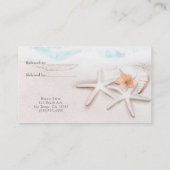Carte De Référencement Plage de sable blanc Starfish Bleu Référer un ami (Dos)