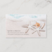 Carte De Référencement Plage de sable blanc Starfish Bleu Référer un ami (Devant)