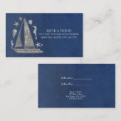 Carte De Référencement Plage nautique de bateau d'argent élégant recomman (Devant / Derrière)