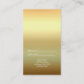 Carte De Référencement Plume de Paon Or Exotique Boho Référez un Ami (Dos)