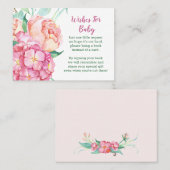 Carte De Référencement Pony et hydrangée rose "Apportez un livre" Baby sh (Devant / Derrière)