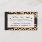 Carte De Référencement Poster de animal Leopard d'or noir moderne (Dos)