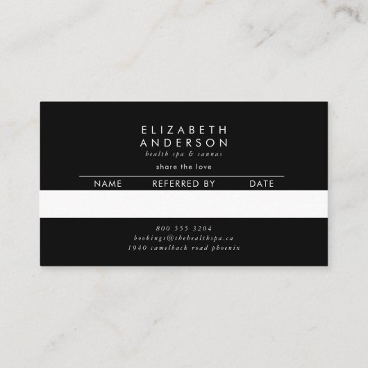 Carte De Référencement Premium Noir Onyx Pampas Grass Floral Ultra (Dos)