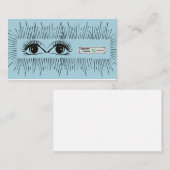 Carte De Référencement Pretty Lashes Moderne Bleu Illustrations D'Yeux Mi (Devant / Derrière)