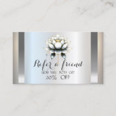 Carte De Référencement Professionnel Blanc Lotus Silver (Devant)