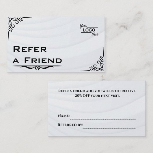 Carte De Référencement Professionnel de la recommandation d'amis pour les (Devant / Derrière)