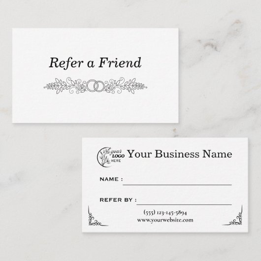 Carte De Référencement Professionnel de l'entreprise moderne Référer un a (Devant / Derrière)