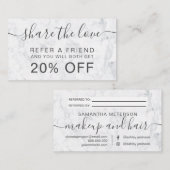 Carte De Référencement Professionnel de marbre blanc moderne de (Devant / Derrière)