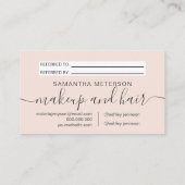 Carte De Référencement Professionnel moderne de la maquillage de cheveux  (Dos)