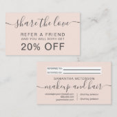 Carte De Référencement Professionnel moderne de la maquillage de cheveux  (Devant / Derrière)