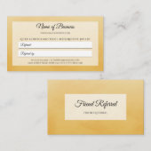 Carte De Référencement Professionnel simple ami jaune aiguillage (Devant / Derrière)