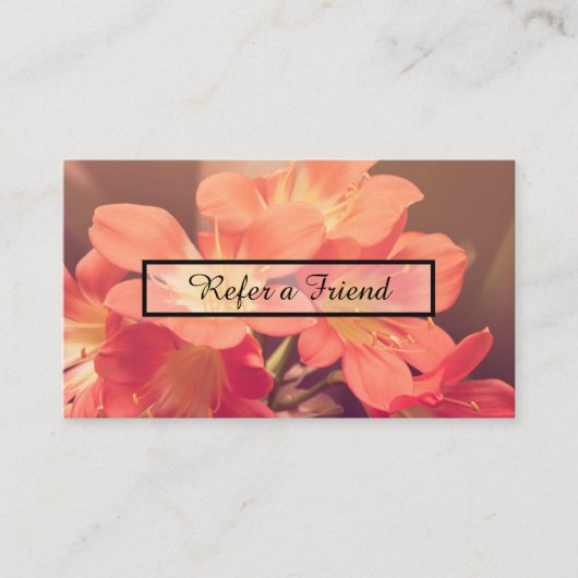 Carte De Référencement programme de parrainage belles fleurs (Devant)