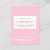 Carte De Référencement Prolongations de Lash rose Fille après soins aigui (Dos)