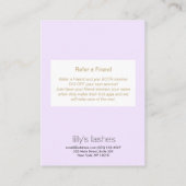 Carte De Référencement Prolongations Purple Eyelash Instructions (Dos)