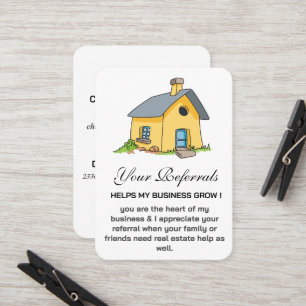 Carte De Référencement Promotion de l'agent immobilier de Cute House