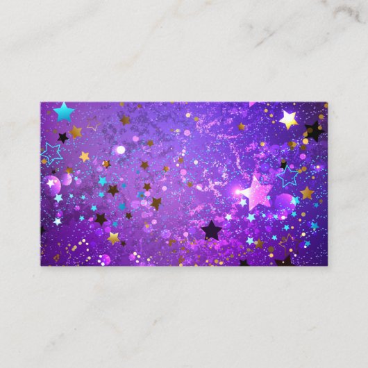 Carte De Référencement Purple foil background with Stars (Devant)