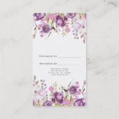 Carte De Référencement Purple Lavender Lilac Floral Chic recommander un a (Dos)