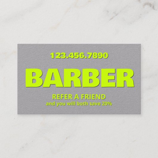 Carte De Référencement QR Premium Barbier (Devant)