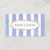 Carte De Référencement Rayures aquarelles bleues cadre ondulé (Devant)