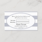 Carte De Référencement Rayures classiques Gris Référer un ami (Dos)