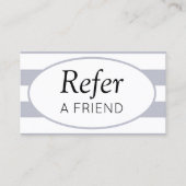 Carte De Référencement Rayures classiques Gris Référer un ami (Devant)