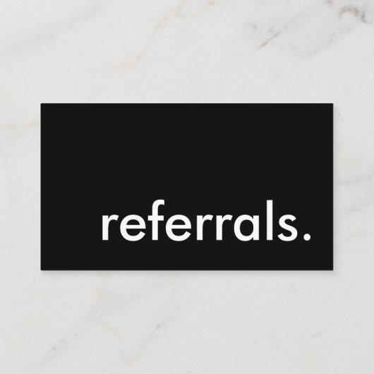 Carte De Référencement recommandations. (Dos)