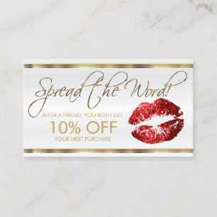 Carte De Référencement Red Parties scintillant Lipstick Business Referenc