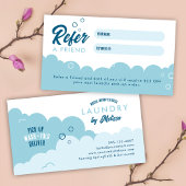 Carte De Référencement Refer A Friend Mobile Laundry Service Blue & White