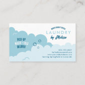 Carte De Référencement Refer A Friend Mobile Laundry Service Blue & White (Dos)