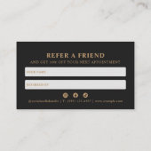 Carte De Référencement Refer A Friend Modern Luxury Pet Care Black (Dos)