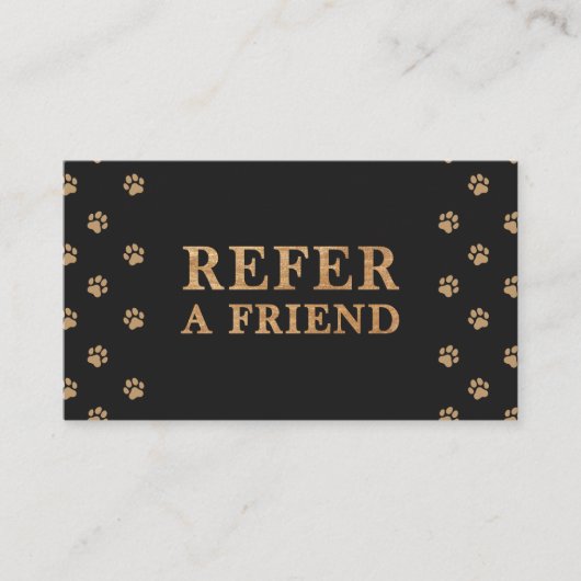 Carte De Référencement Refer A Friend Modern Luxury Pet Care Black (Devant)
