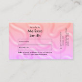 Carte De Référencement Refer a Friend Neon Pink Girly Hair Makeup Lashes (Dos)