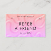 Carte De Référencement Refer a Friend Neon Pink Girly Hair Makeup Lashes (Devant)