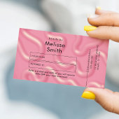 Carte De Référencement Refer a Friend Trendy Pink Abstract Spa Salon