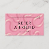 Carte De Référencement Refer a Friend Trendy Pink Abstract Spa Salon (Devant)