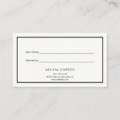 Carte De Référencement Référentiel moderne minimaliste (Dos)